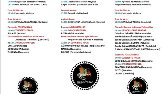 Del viernes 20 al domingo 22 de junio Folkomillas Festival.
